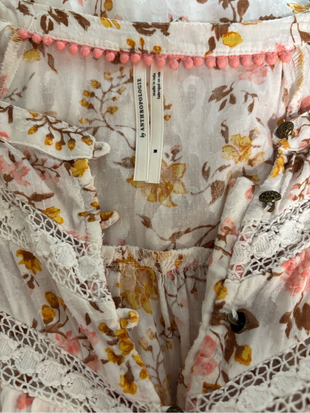 By Anthropologie Floral Peasant Blouse - Picture 10 of 13